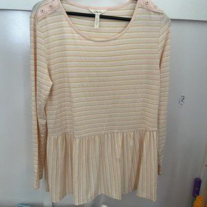 Matilda Jane True Friend Top Peplum Knot Top Button & Lace Details Women’s Large